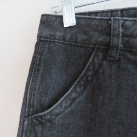 PLAYBOY Y2K Black Wide Leg High Rise Baggy Carpenter Jeans - Size 3 / 28 Waist - Picture 6 of 16